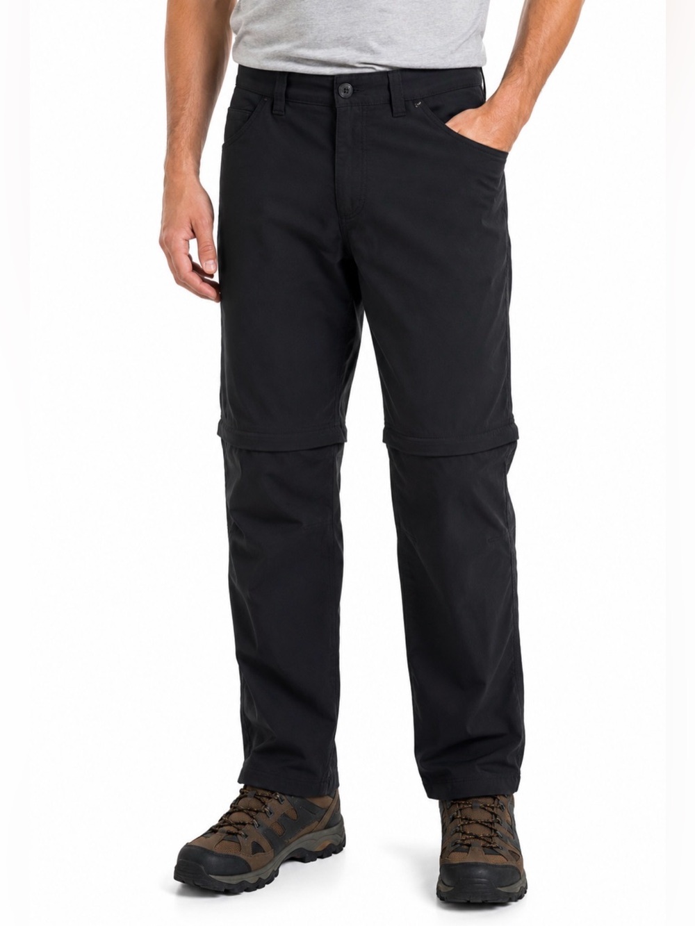 Eddie Bauer Men’s Convertible Straight Leg Black Hiking Outdoor Pants Size 34x34